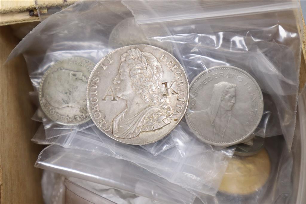 A collection of silver coins